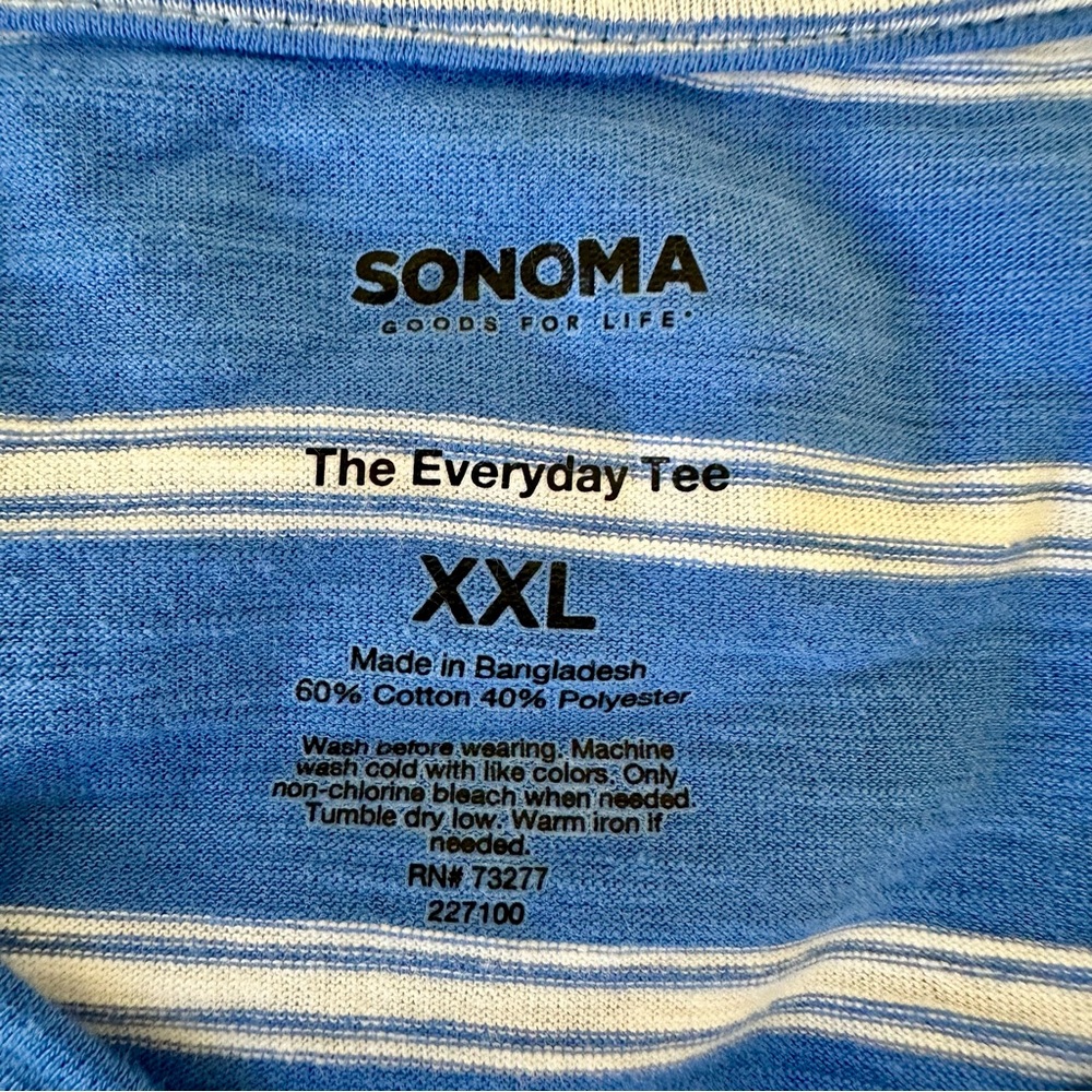 Sonoma Women's Blue White Short Sleeve Tee Size: XXL NWOT - Picture 6 of 6